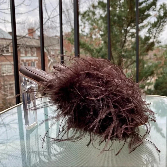 Jeffrey Campbell Shoes - New Jeffrey Campbell Daisy Glass Feather Heels in Brown